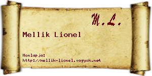 Mellik Lionel névjegykártya